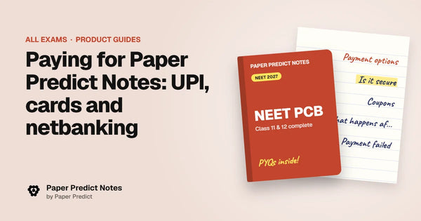 Paying for Paper Predict Notes: UPI, cards and netbanking — Paper Predict Notes