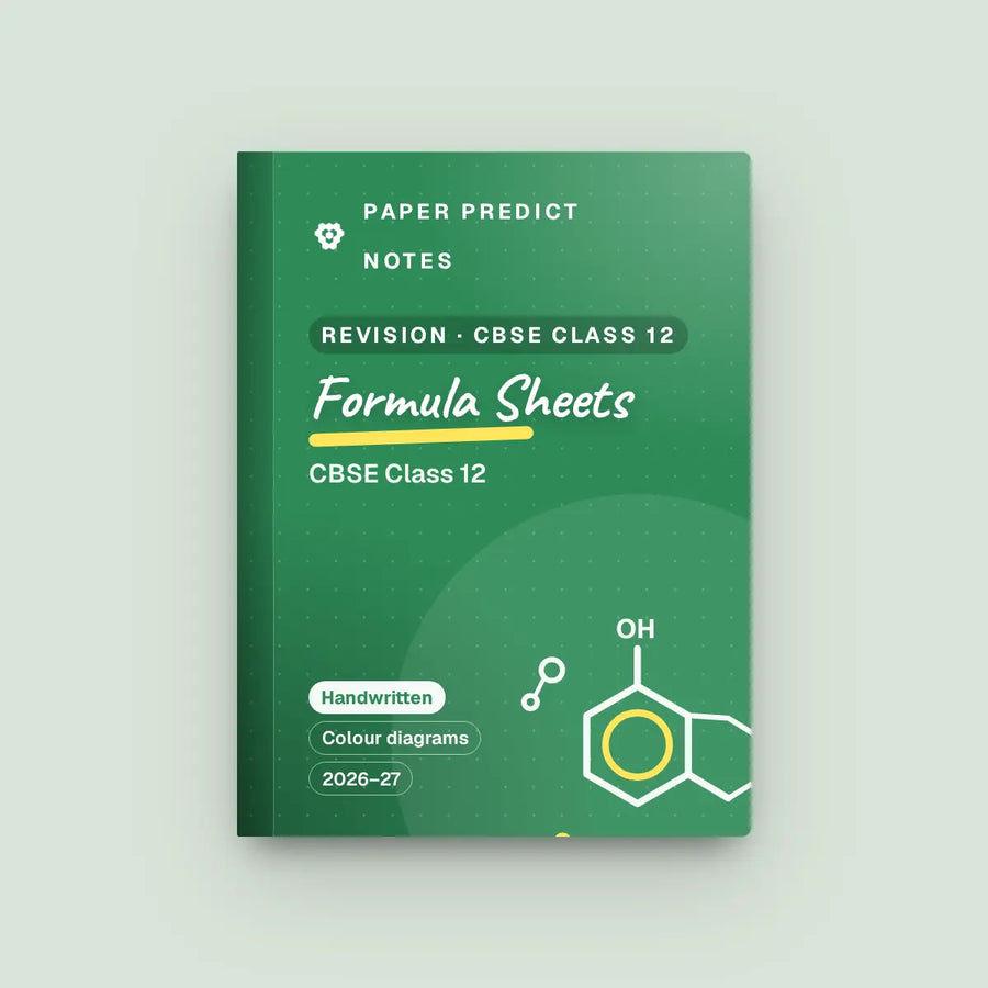 CBSE Class 12 Formula & Revision Sheets