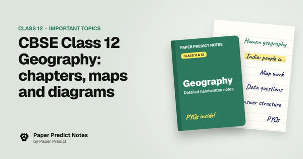 CBSE Class 12 Geography: chapters, maps and diagrams — Paper Predict Notes