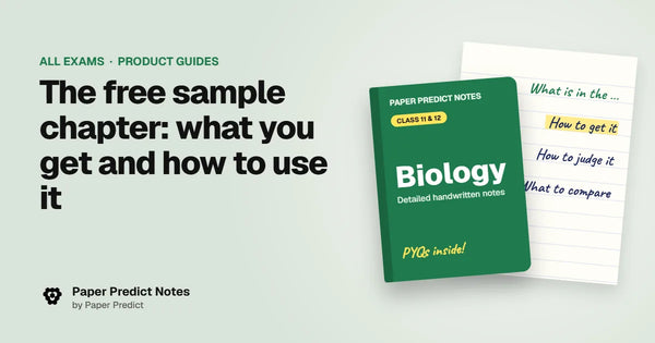 The free sample chapter: what you get and how to use it — Paper Predict Notes