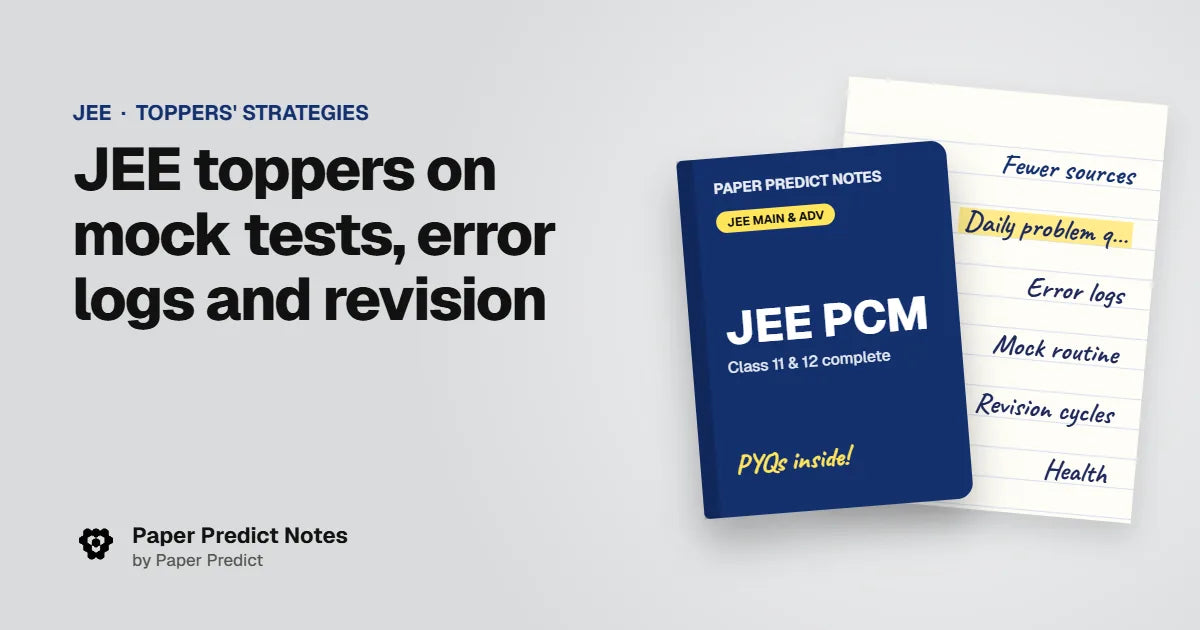 JEE toppers on mock tests, error logs and revision — Paper Predict Notes
