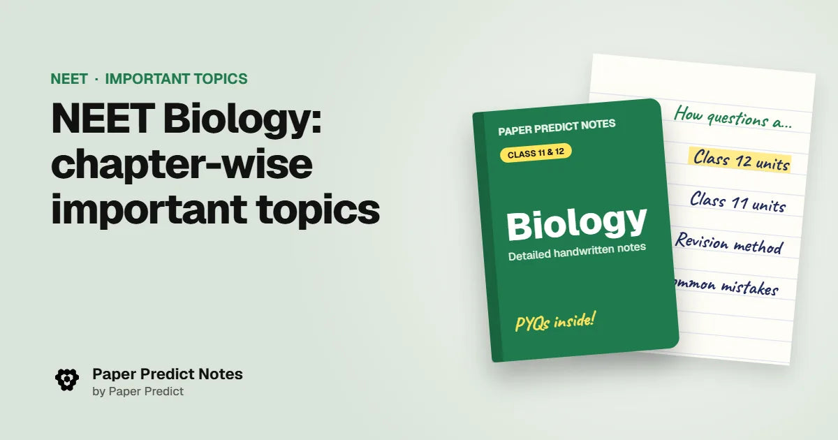 NEET Biology: chapter-wise important topics — Paper Predict Notes