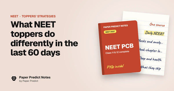 What NEET high scorers do differently in the last 60 days — Paper Predict Notes
